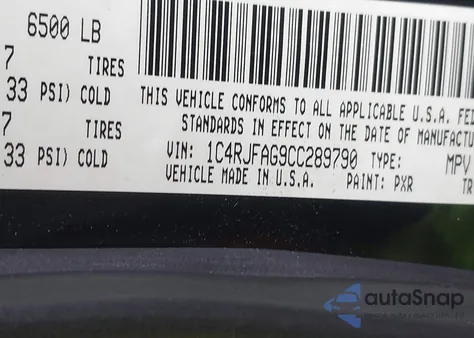 2012 Jeep Grand Cherokee Laredo z USA, uszkodzony, nr VIN 1C4RJFAG9CC289790